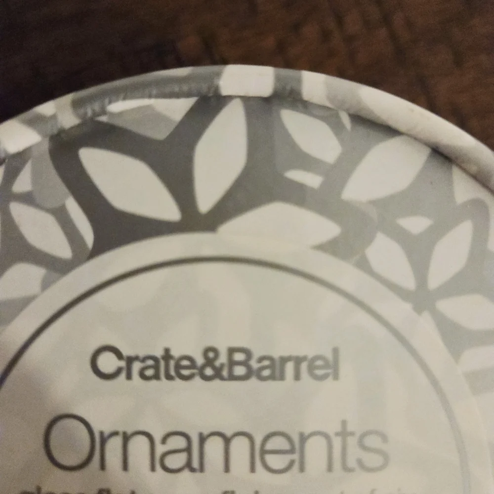 Crate & Barrel Glass Flat Snowflake Ornaments Set of 3 Clear Christmas